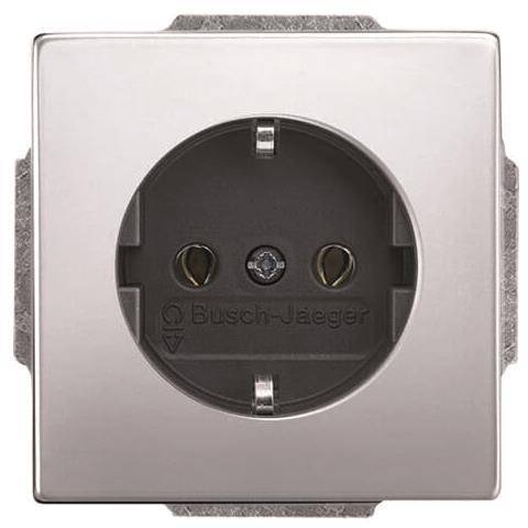 BJ pur edelstahl Schuko Kombi 20EUC-866 Edelstahl Install.Baumaterial Schaltermat/Geb.Steu Schalter