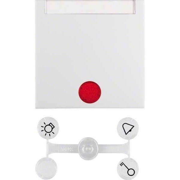 BER S1 Wippe Kontroll mit 16288989 Schriftfeld polarweiss glänzend Install.Baumaterial Schalter