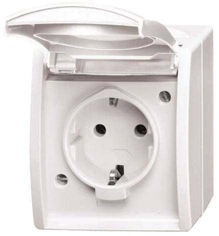 BJ APWG ocean AP Schuko 20EW-54 1fach alpinweiss Install.Baumaterial Schaltermat/Geb.Steu Schalter