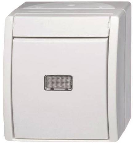 BJ APWG ocean Taster mit 2621W-54-206 Kalotte Wechsler alpinweiss Install.Baumaterial Schalter