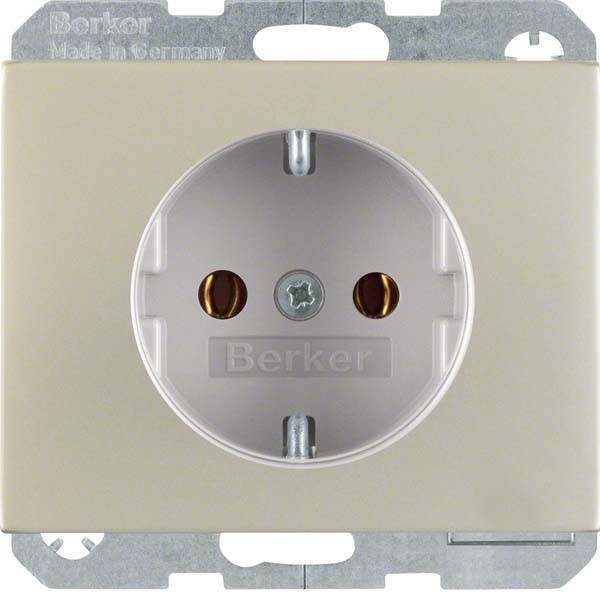 BER K5 Schuko Kombi 47157004 Edelstahl Install.Baumaterial Schaltermat/Geb.Steu Schalter Steckdosenm