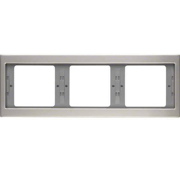 BER K5 Rahmen 13737004 3fach Edelstahl waagerecht Install.Baumaterial Schaltermat/Geb.Steu Schalter