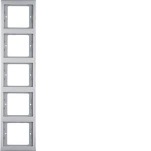 BER K5 Rahmen 13537004 5fach Edelstahl senkrecht Install.Baumaterial Schaltermat/Geb.Steu Schalter