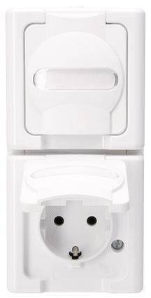 KOPP APWG Blue Electric 1314.0200.9 Schuko 2fach arktis-weiss senkrecht Install.Baumaterial Schalter