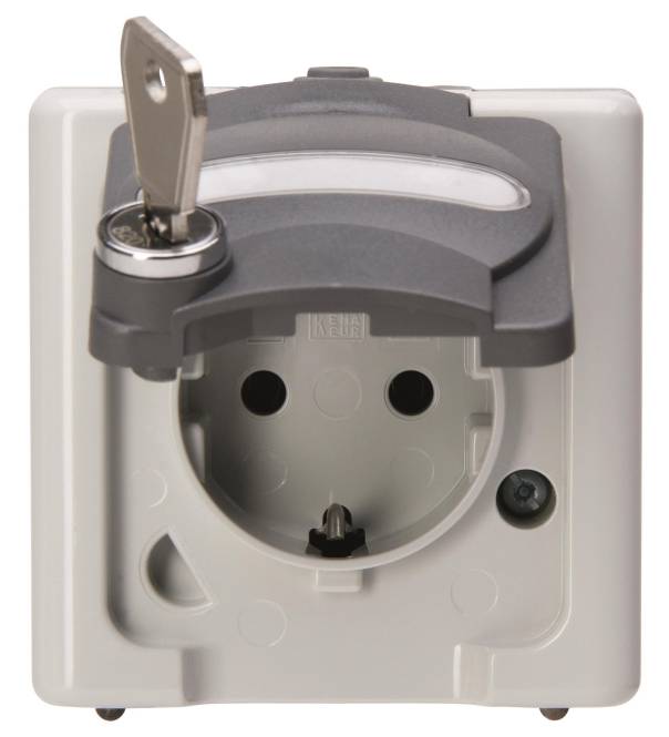 KOPP APWG Schuko 28 1036.5600.5 abschließbar 2 Blue Electric grau Install.Baumaterial Schalter