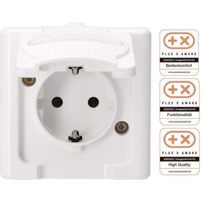 KOPP APWG Blue Electric 1033.0200.7 Schuko 1fach arktis-weiss Install.Baumaterial Schalter