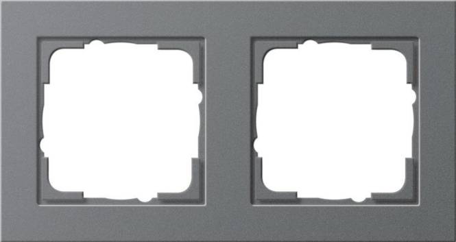 GIRA 021223 Abdeckrahmen 2fach E2 Anthrazit Install.Baumaterial Schaltermat/Geb.Steu Schalter