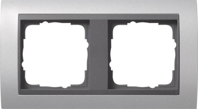 GIRA 021206 Abdeckrahmen 2fach Zwischen rahmen AN Event Farbe Alu Install.Baumaterial Schalter