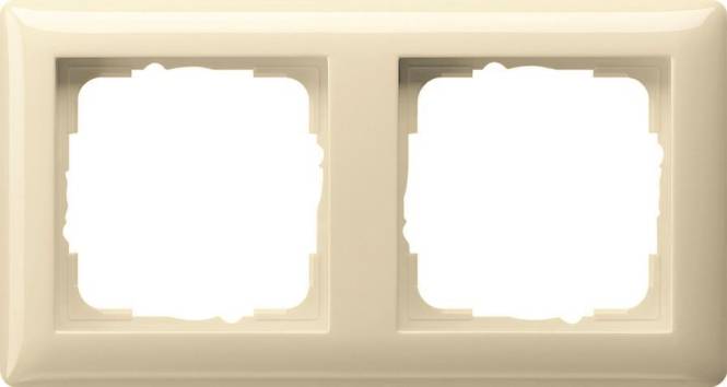 GIRA 021201 Abdeckrahmen 2fach Standard 55 Cremeweiß glänzend Install.Baumaterial Schalter