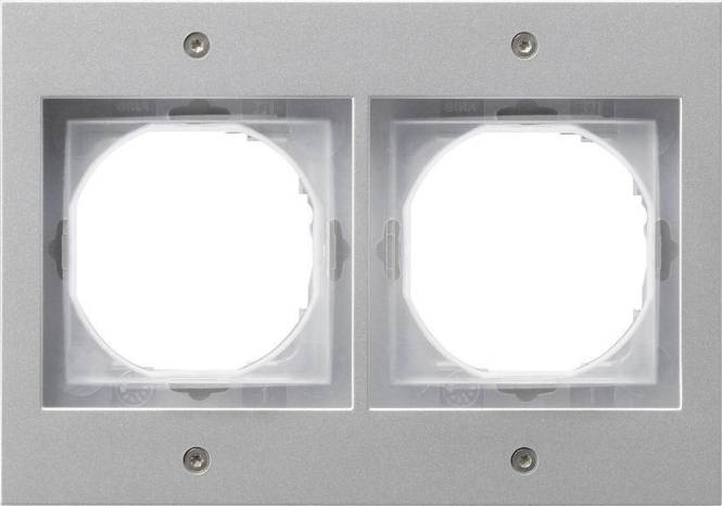 GIRA 021265 Abdeckrahmen 2fach TX_44 WG UP Farbe Alu Install.Baumaterial Schaltermat/Geb.Steu