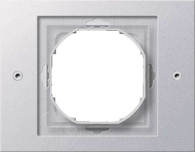GIRA 021165 Abdeckrahmen 1fach TX_44 WG UP Farbe Alu Install.Baumaterial Schaltermat/Geb.Steu