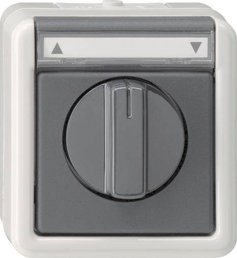 GIRA 015430 Jalousie 1-polig BSF WG AP IP44 Grau Install.Baumaterial Schaltermat/Geb.Steu Schalter
