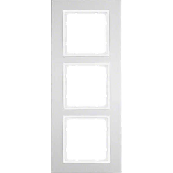 BER B3 Rahmen 10133904 3fach Aluminium/polarweiss Install.Baumaterial Schaltermat/Geb.Steu Schalter