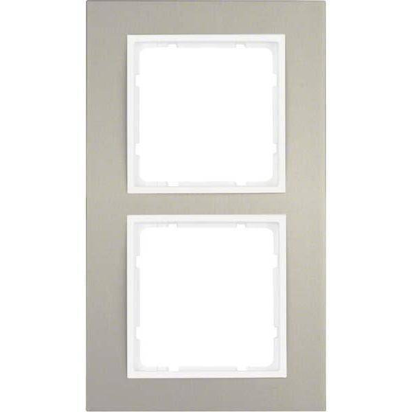 BER B3 Rahmen 10123904 2fach Aluminium/polarweiss Install.Baumaterial Schaltermat/Geb.Steu Schalter