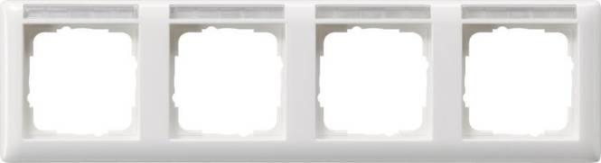 GIRA 109403 Abdeckrahmen 4fach waager. BSF Standard 55 Reinweiß glänzend Install.Baumaterial