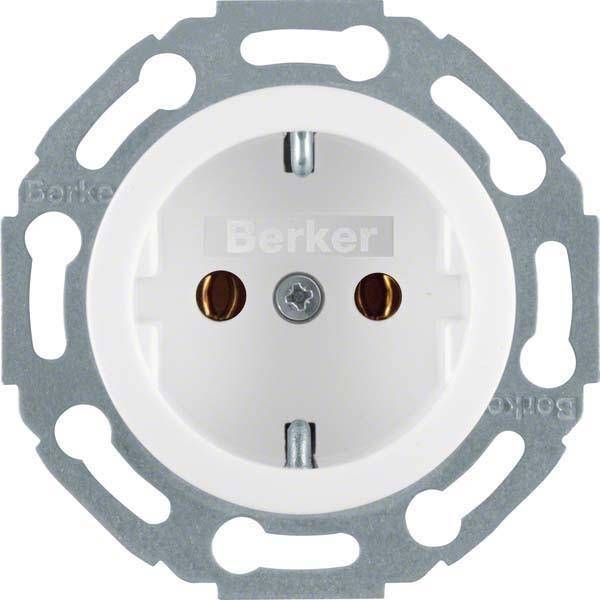 BER S1930 Schuko Kombi mit 4755 erh. Ber.-sch. / polarweiss Install.Baumaterial Schaltermat/Geb.Steu