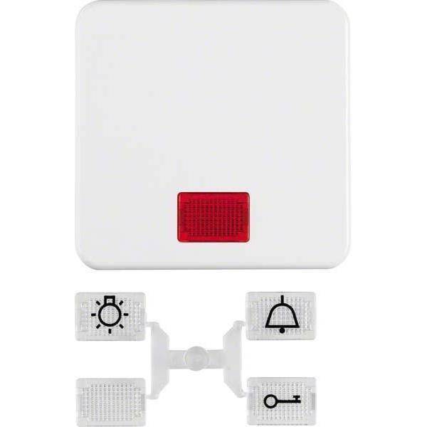 BER UPWG Wippe Kontroll 155309 polarweiss mit roten Linsen Install.Baumaterial Schaltermat/Geb.Steu