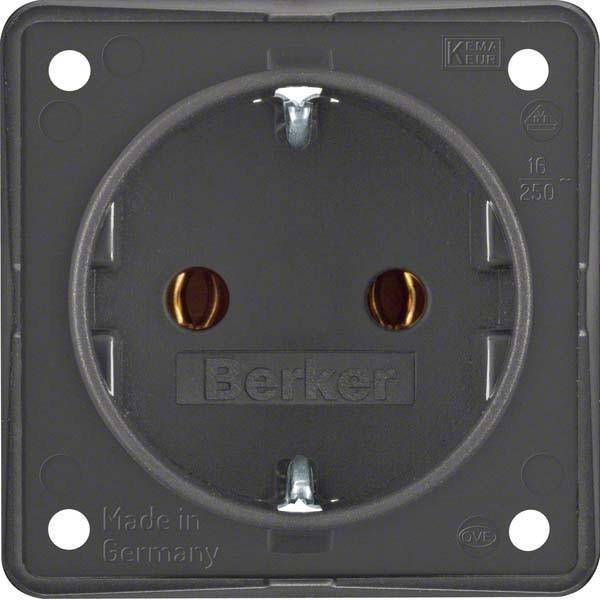 BER B.Mobil Schuko Kombi mit 0947782505 Steckklemmen anthrazit matt Install.Baumaterial Schalter