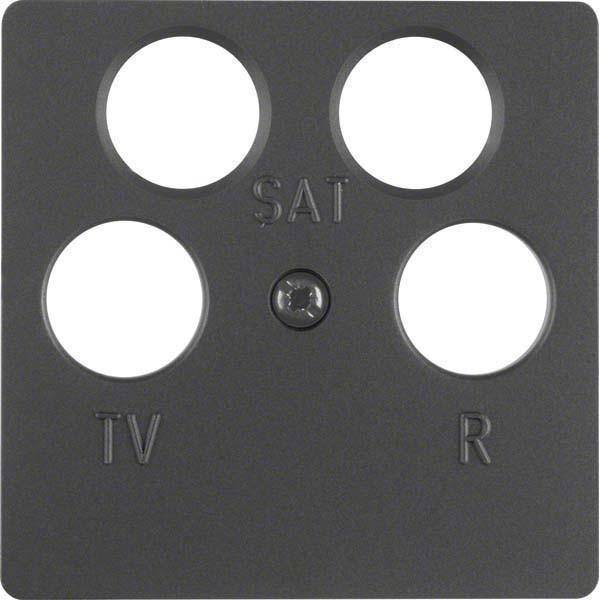 BER S1 Koax-Abdeckung 14841606 4Loch anthrazit matt Install.Baumaterial Schaltermat/Geb.Steu