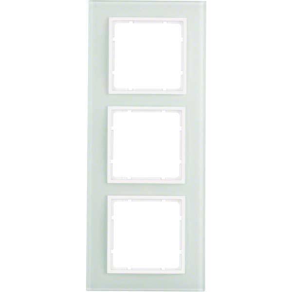 BER B7 Rahmen 10136909 3fach Glas polarweiss Install.Baumaterial Schaltermat/Geb.Steu Schalter