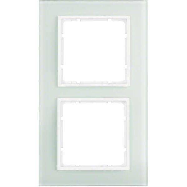 BER B7 Rahmen 10126909 2fach Glas polarweiss Install.Baumaterial Schaltermat/Geb.Steu Schalter
