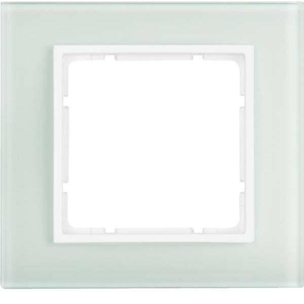 BER B7 Rahmen 10116909 1fach Glas polarweiss Install.Baumaterial Schaltermat/Geb.Steu Schalter