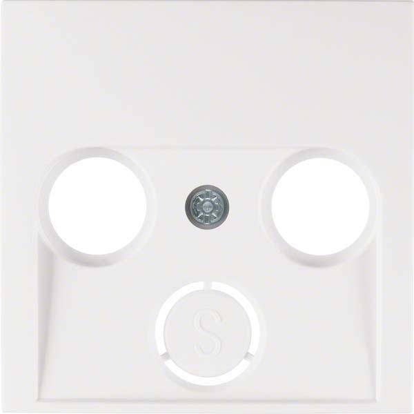 BER S1 Koax-Abdeckung 12031909 3Loch polarweiss matt Install.Baumaterial Schaltermat/Geb.Steu