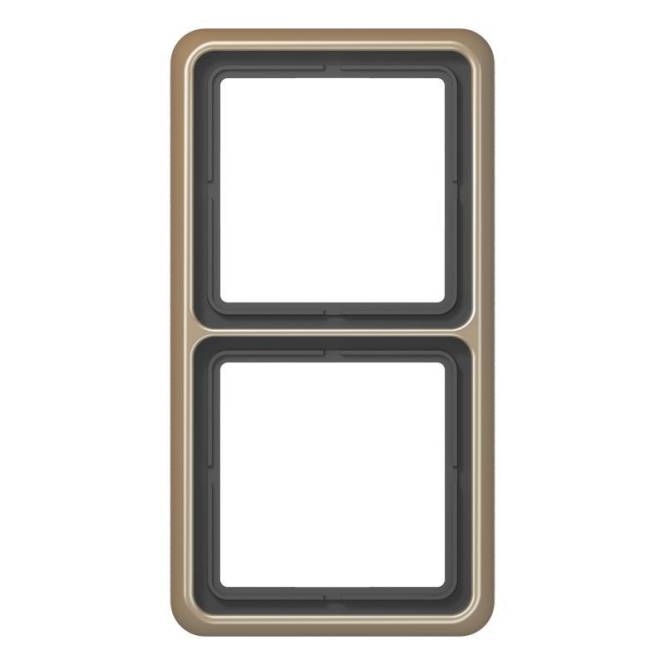 JG Rahmen 2fach CD582GB gold-bronze Install.Baumaterial Schaltermat/Geb.Steu Schalter Steckdosenm
