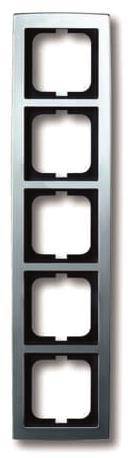 BJ solo Rahmen 1725-80 5fach Chrom matt Install.Baumaterial Schaltermat/Geb.Steu Schalter