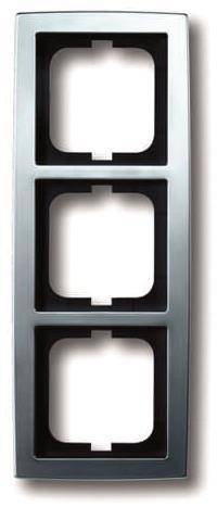 BJ solo Rahmen 1723-80 3fach Chrom matt Install.Baumaterial Schaltermat/Geb.Steu Schalter