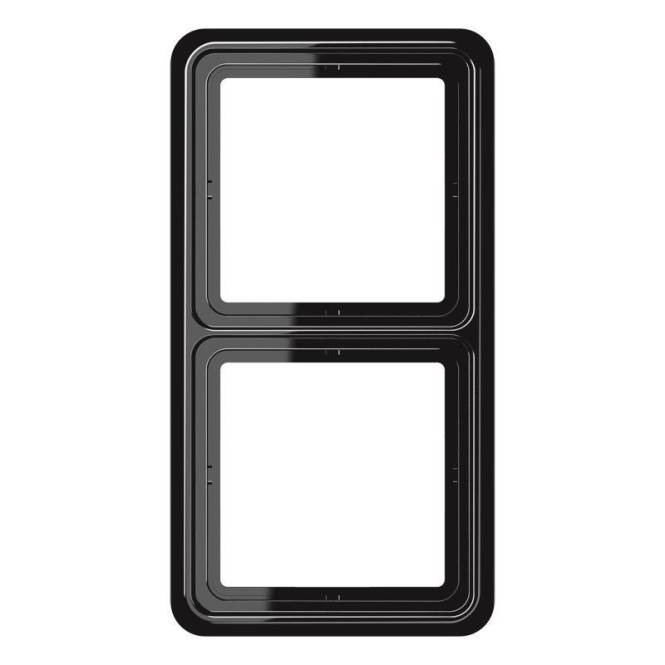 JG Rahmen 2fach CD582SW schwarz Install.Baumaterial Schaltermat/Geb.Steu Schalter Steckdosenm