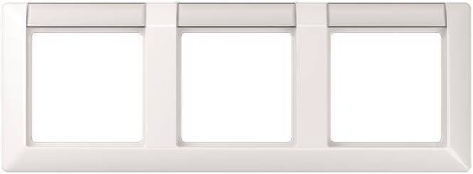 JG Rahmen 3fach waagerecht AS5830NAWW Schriftfeld alpinweiss Install.Baumaterial Schalter