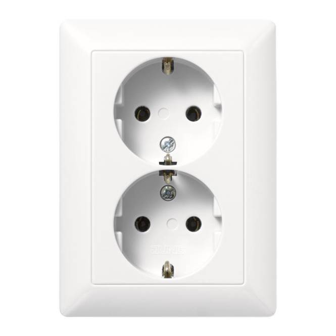 JG Schuko 2fach AS5020UWW alpinweiss Install.Baumaterial Schaltermat/Geb.Steu Schalter Steckdosenm