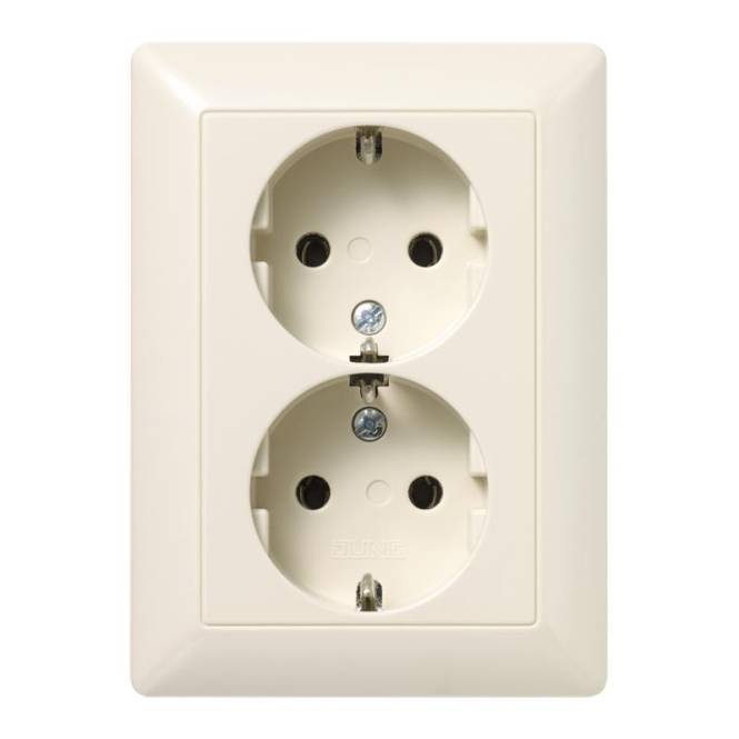 JG Schuko 2fach AS5020U weiss Install.Baumaterial Schaltermat/Geb.Steu Schalter Steckdosenm