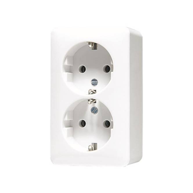 JG Schuko-Steckdose 6020AWW AP600 2-fach alpinweiss Install.Baumaterial Schaltermat/Geb.Steu