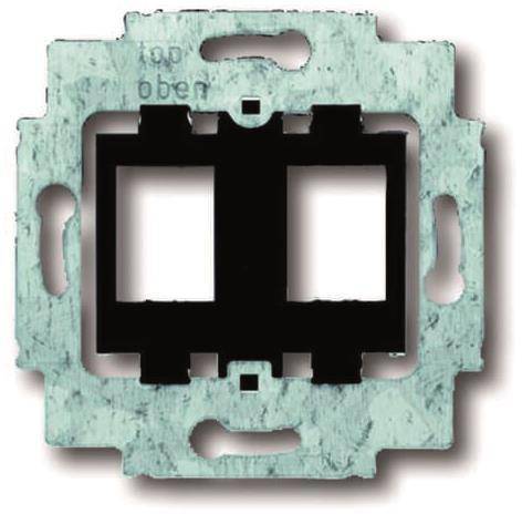BJ UP Tragring mit schwarzem Sockel 1814 für 2 Modular Jack Einsätze CAT5 Install.Baumaterial