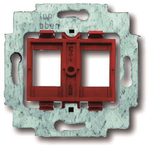BJ UP Tragring mit rotem Sockel 1812 für 2 Modular Jack Install.Baumaterial Schaltermat/Geb.Steu
