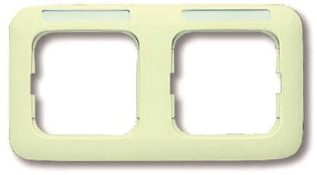 BJ Duro 2000 SI Rahmen 1732NS-212 2fach mit Schriftfeld weiss waagerech Install.Baumaterial Schalter