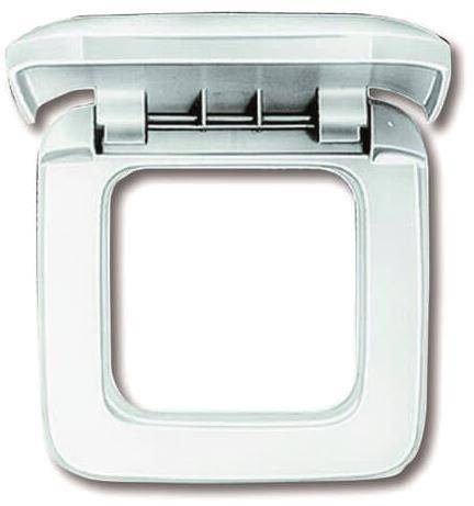 BJ Reflex SI Rahmen mit 2518-214 Klappdeckel 1fach alpinweiss Install.Baumaterial Schalter