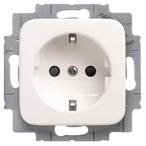 BJ Reflex SI Schuko Kombi 20EUCKS-214 mit erh. Ber.-sch. alpinweiss Install.Baumaterial Schalter