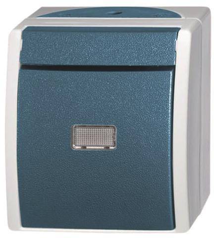 BJ APWG ocean Taster 2621W-53-206 Wechsler grau/blaugrün Install.Baumaterial Schaltermat/Geb.Steu