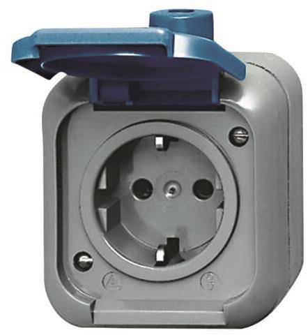 BJ APWD Duro 2000 WDI Schuko 2300EWSI mit Klappdeckel 2polig Install.Baumaterial Schalter