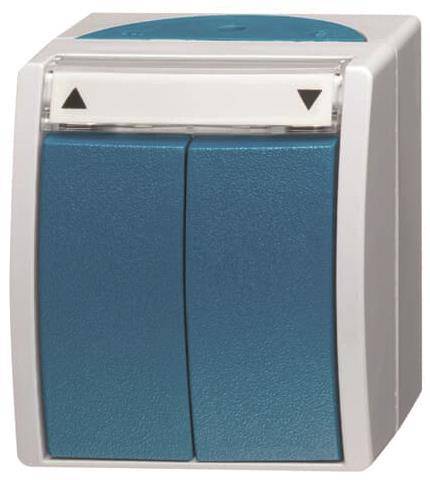 BJ APWG ocean Jalousie 2601/4W-53 1polig Schalter grau/ blaugrün Install.Baumaterial Steckdosenm