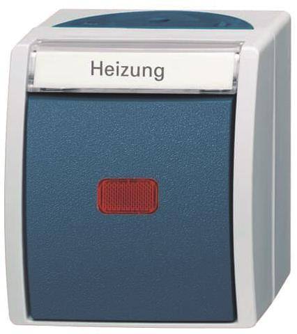 BJ APWG ocean Heizung- 2601/2SKWNH-53 Notschalter Aus 2polig grau/blaugrün Install.Baumaterial