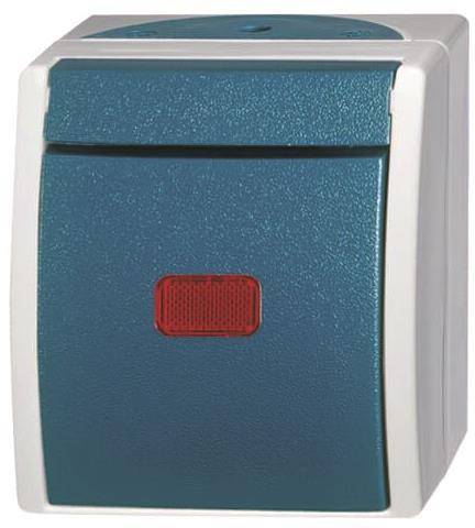 BJ APWG ocean Kontroll 2601/6SKW-53 Aus/ Wechsel grau/ blaugrün Install.Baumaterial Schalter