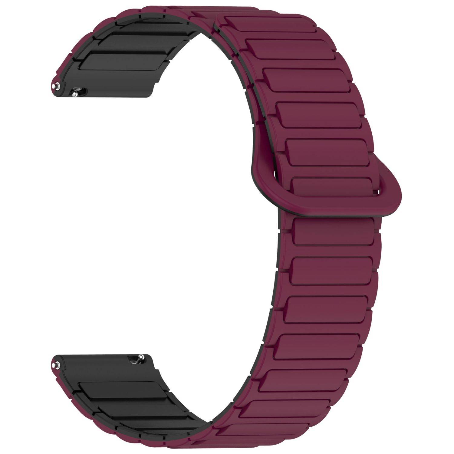 Für Xiaomi Redmi Watch 5 Active Two Color Silikon Magnetisches Ersatz Arm Band Weinrot