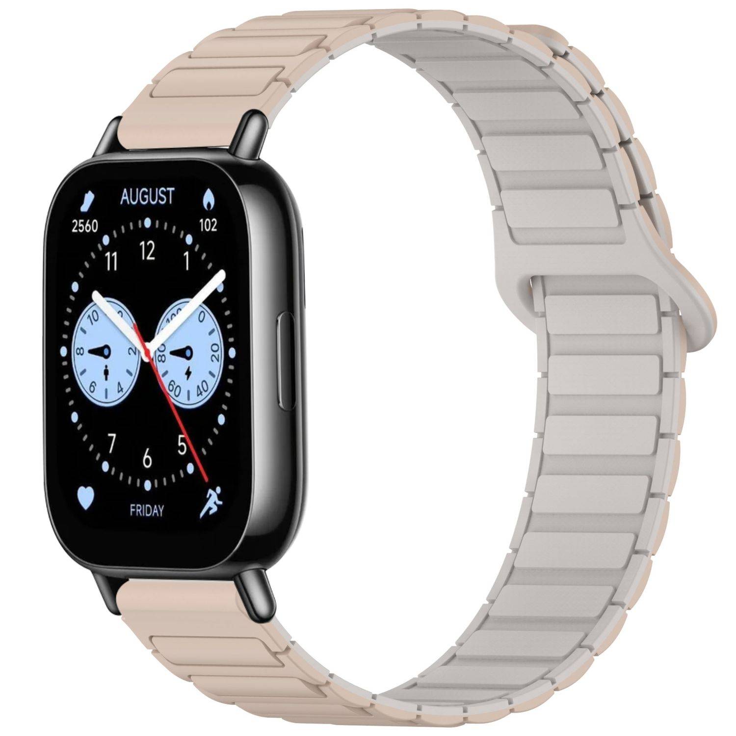 Für Xiaomi Redmi Watch 5 Lite Two Color Silikon Magnetisches Ersatz Arm Band Braun