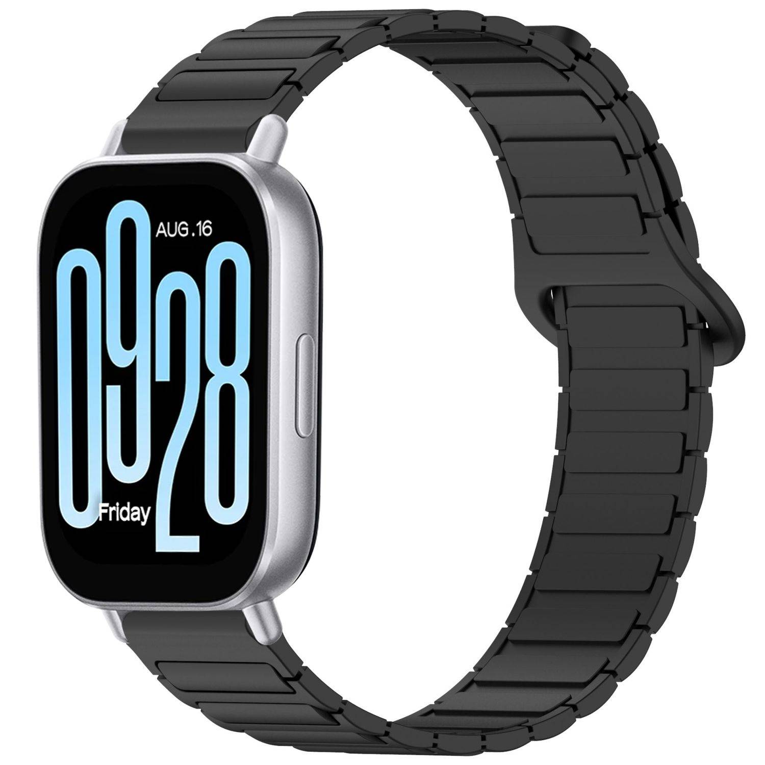 Für Xiaomi Redmi Watch 5 Active Two Color Silikon Magnetisches Ersatz Arm Band Schwarz