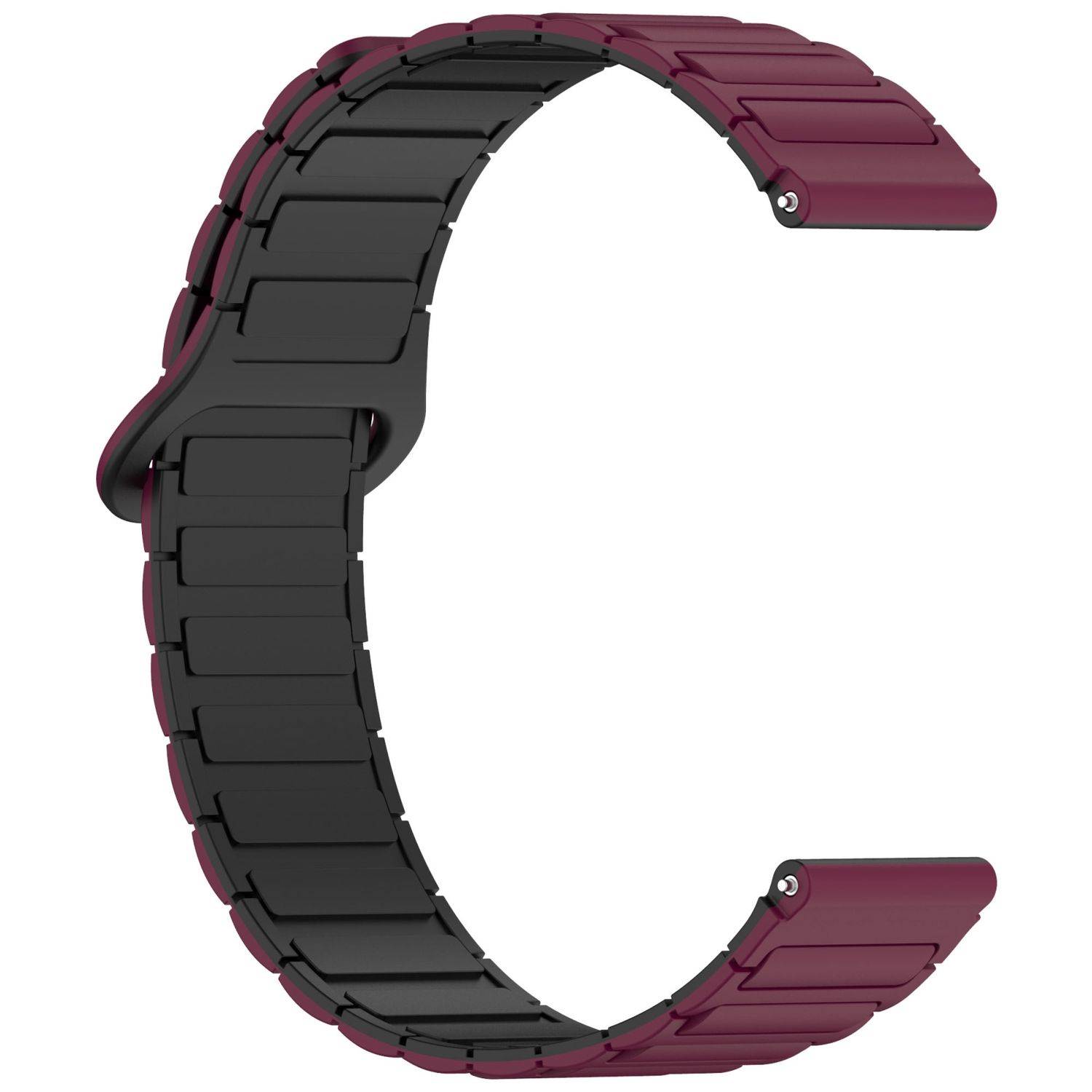Für Xiaomi Redmi Watch 5 Active Two Color Silikon Magnetisches Ersatz Arm Band Weinrot