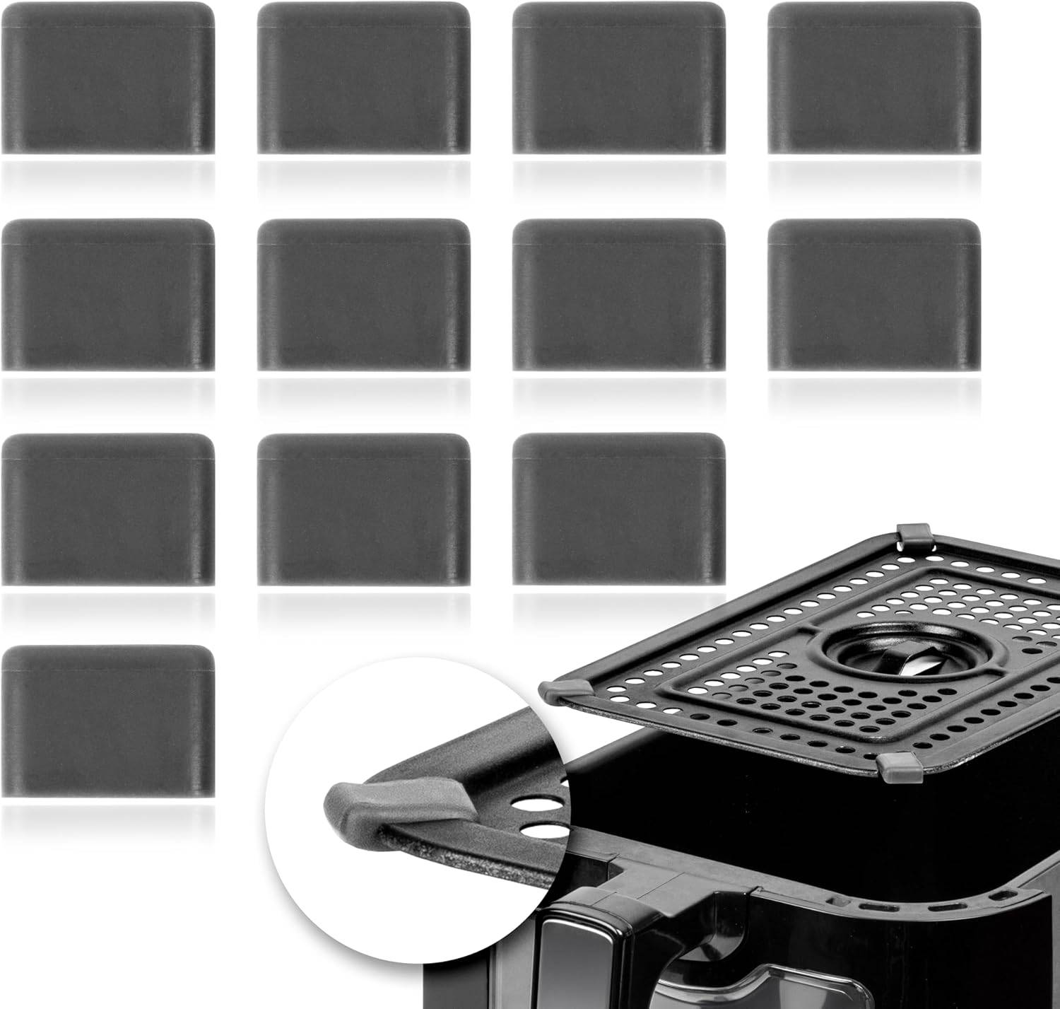Duronic AFPADS Gummifüße, 12 Schon Gummis für Heißluftfritteusen Bodenplatten, Kompatibel mit AF34
